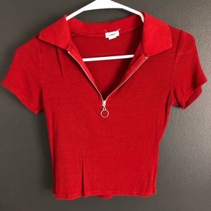 Knit zip shirt